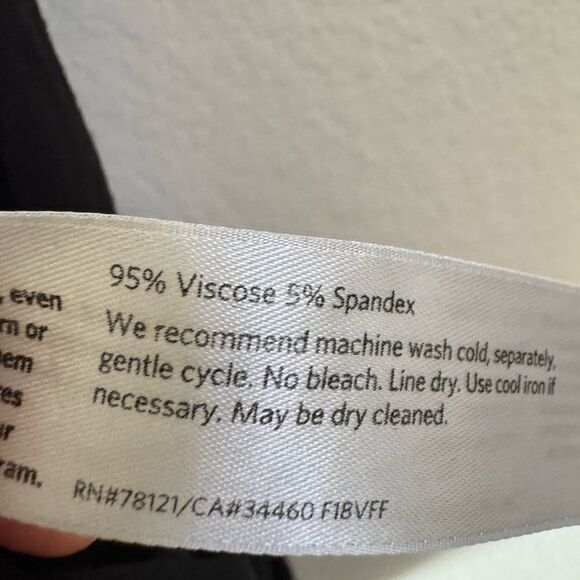 Eileen Fisher Black Stretchy Knit Tunic Top L Viscose Blend Scoop Neck Lagenlook - Picture 4 of 6